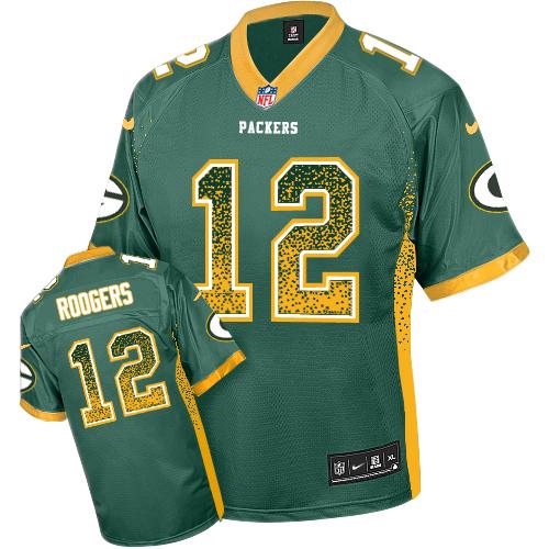 Youth Elite Aaron Rodgers Nike Jersey Green - #12 Drift Fashion NFL Green Bay Packers